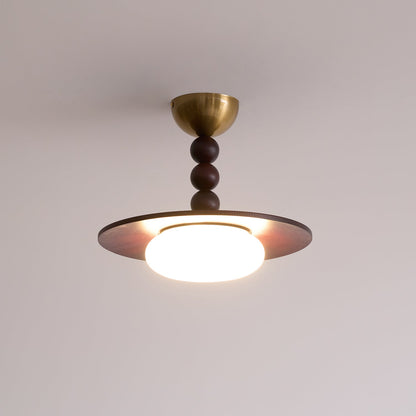 Muto Ceiling Light Walnut Color & White Imitation Alabaster