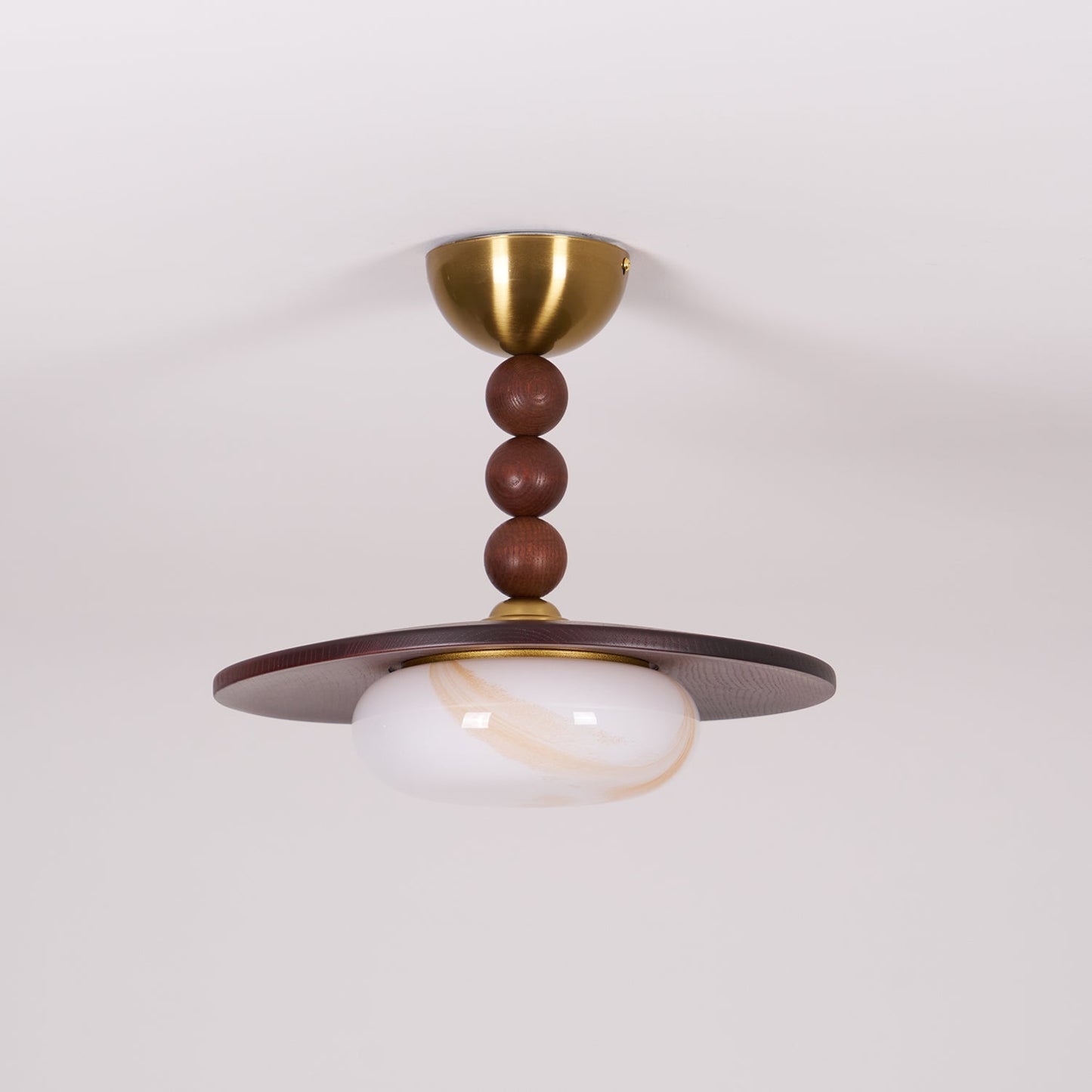 Muto Ceiling Light Walnut Color & White Imitation Alabaster