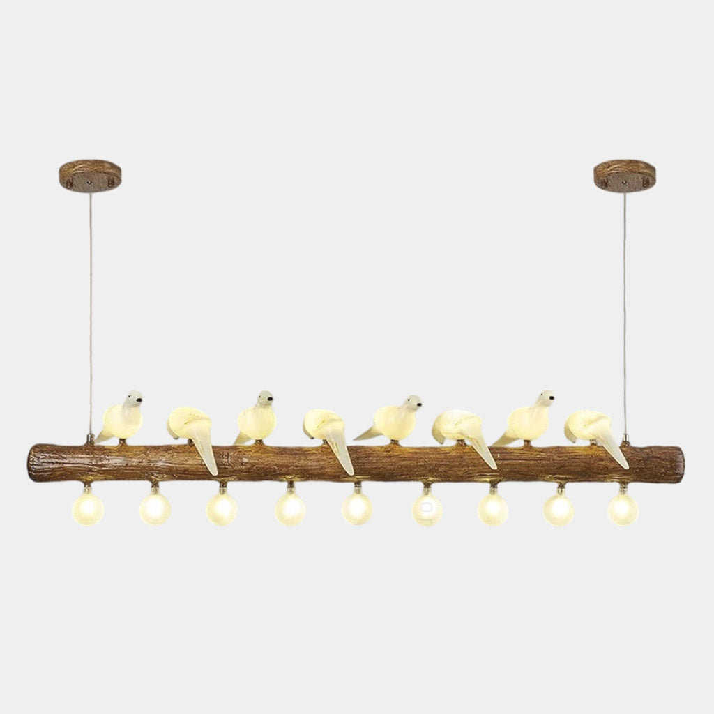 Vintage Bird Pendant Light Linear Branch Resin