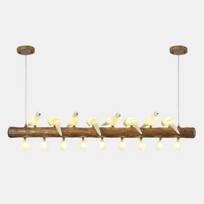 Vintage Bird Pendant Light Linear Branch Resin