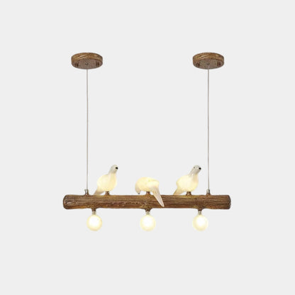 Vintage Bird Pendant Light Linear Branch Resin