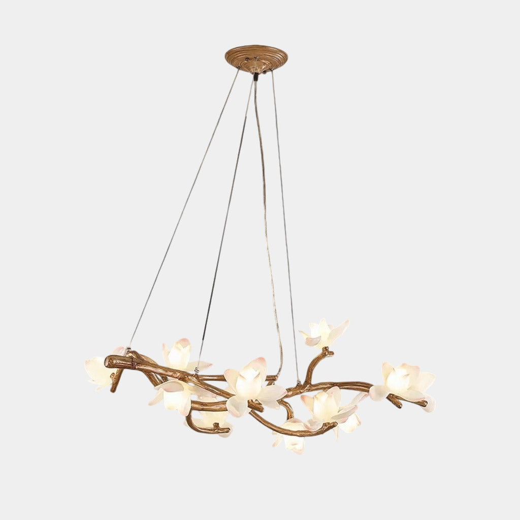 Vintage Tree Branch Lotus Flower Chandelier