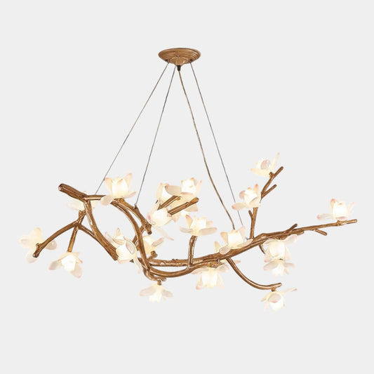 Vintage Tree Branch Lotus Flower Chandelier