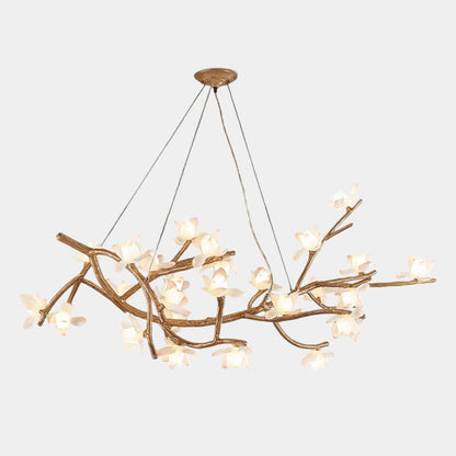 Vintage Tree Branch Lotus Flower Chandelier