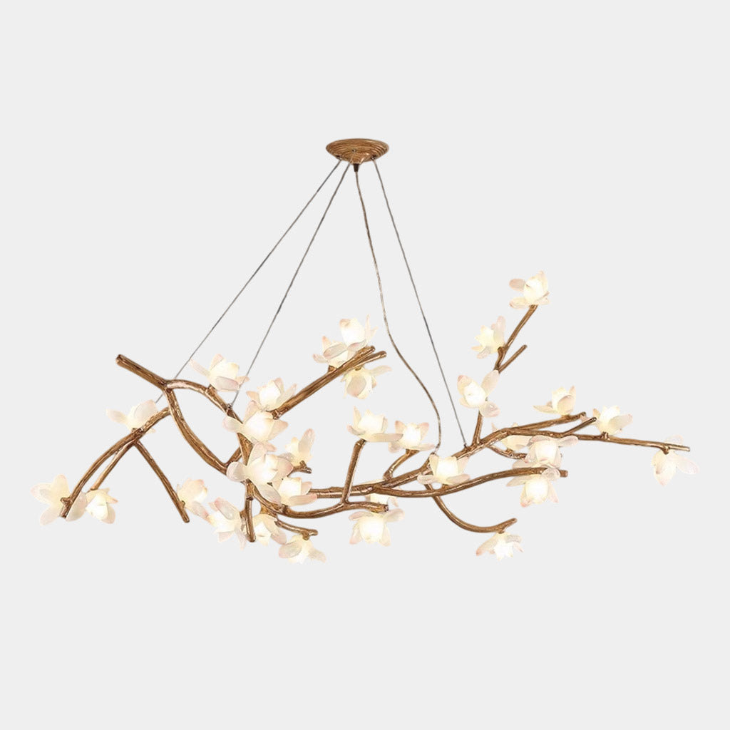 Vintage Tree Branch Lotus Flower Chandelier