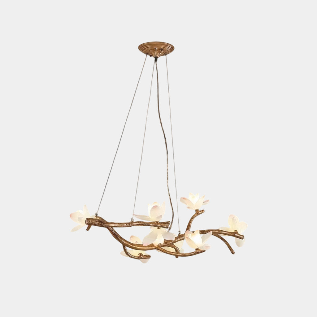 Vintage Tree Branch Lotus Flower Chandelier