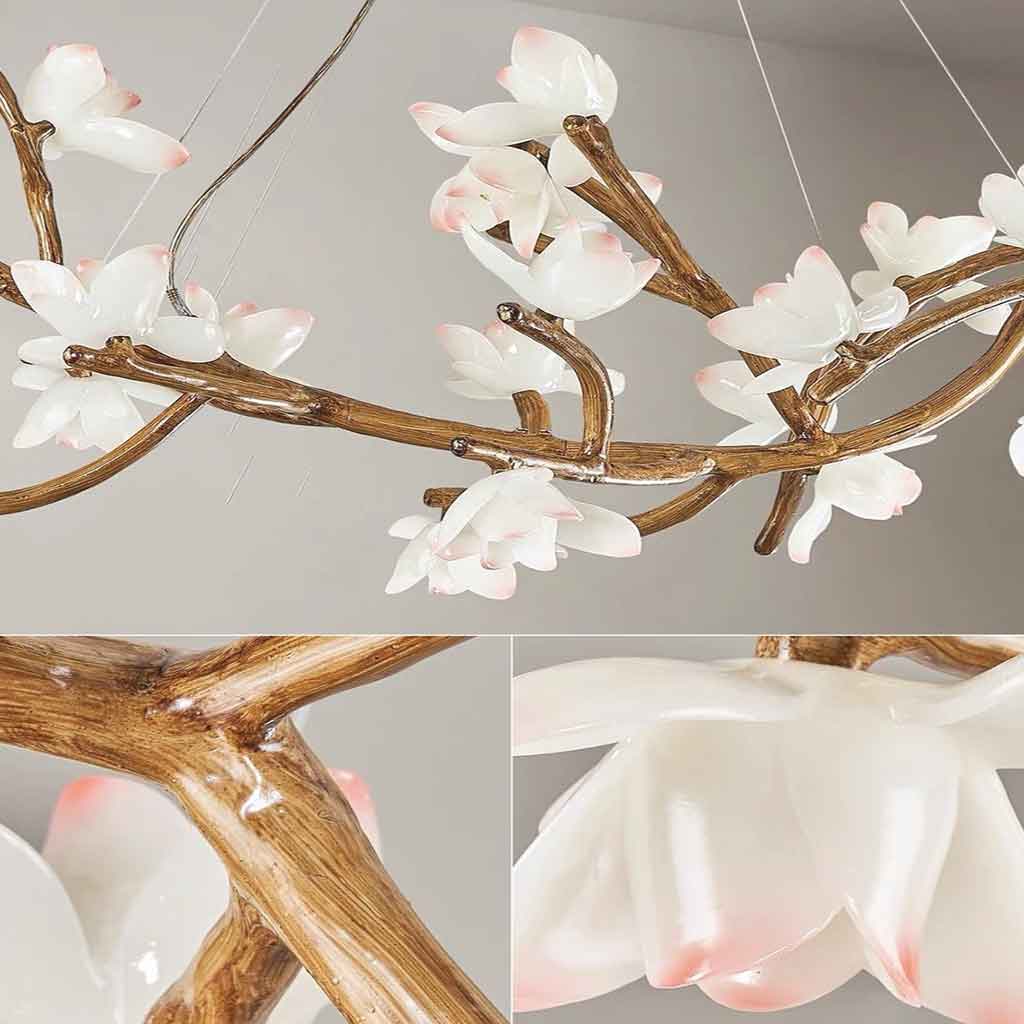 Vintage Tree Branch Lotus Flower Chandelier