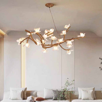 Vintage Tree Branch Lotus Flower Chandelier