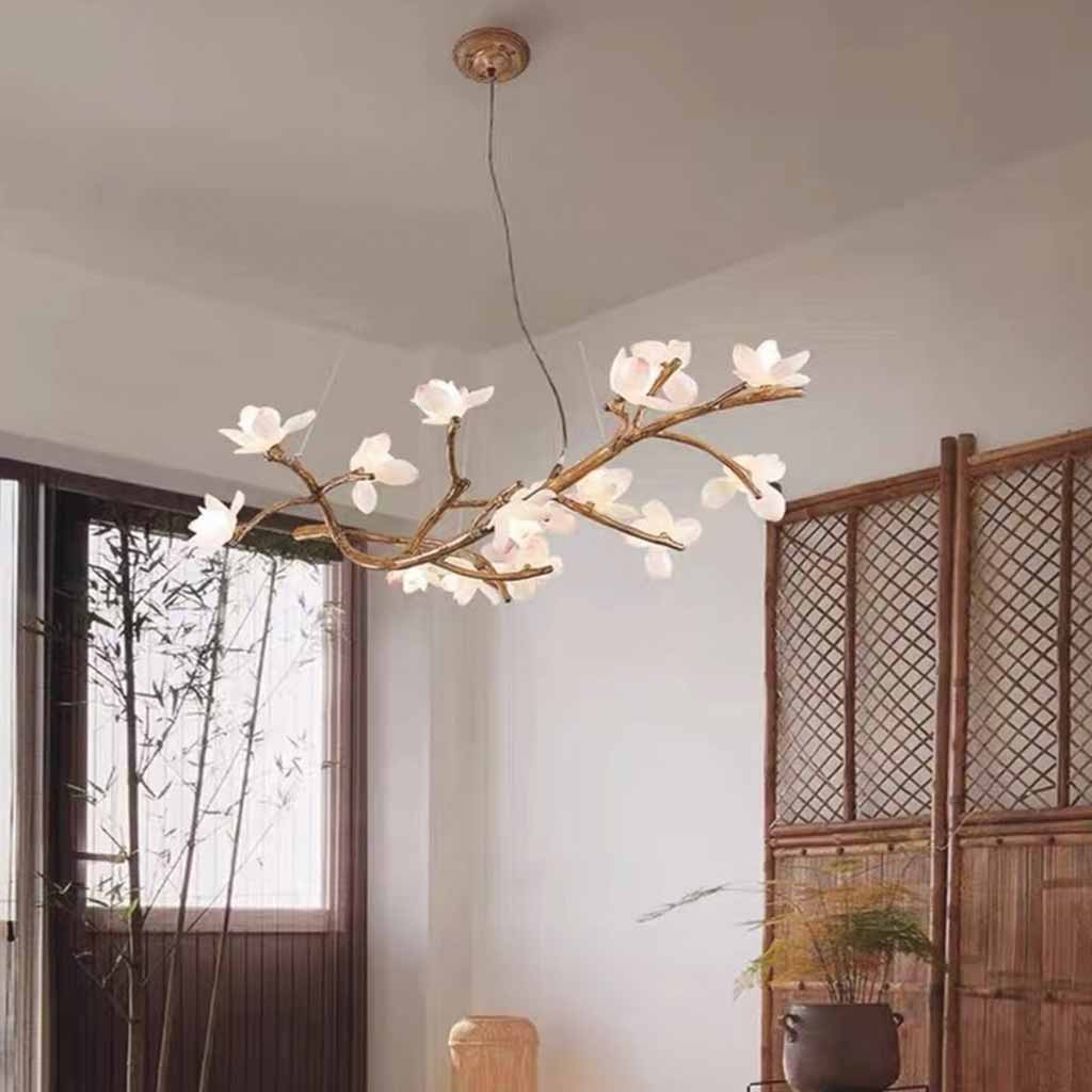 Vintage Tree Branch Lotus Flower Chandelier