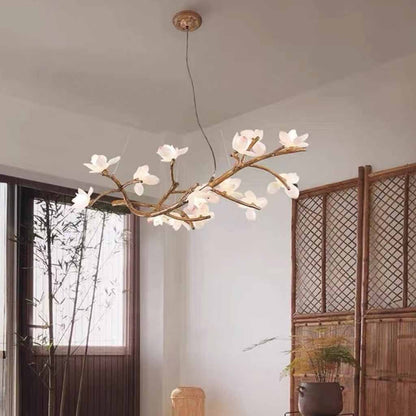 Vintage Tree Branch Lotus Flower Chandelier