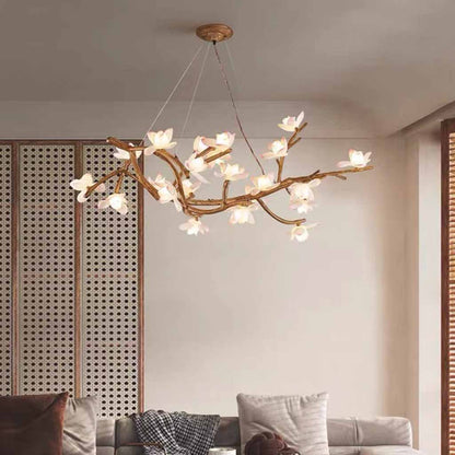 Vintage Tree Branch Lotus Flower Chandelier