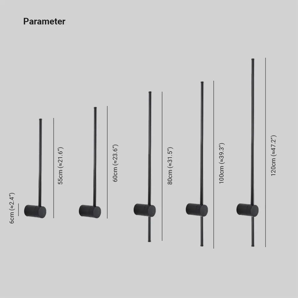 Arisha Modern Minimalist LED Wall Reading Lamp, Black