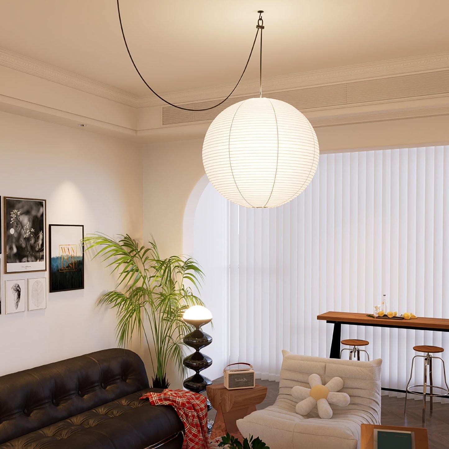 Sylin Pendant Swag Light Mulberry Silk