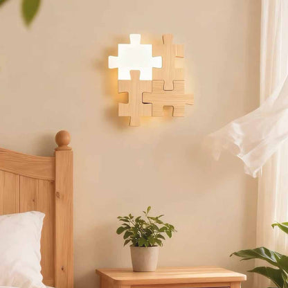 Wood Puzzle Wall Light Nordic LED