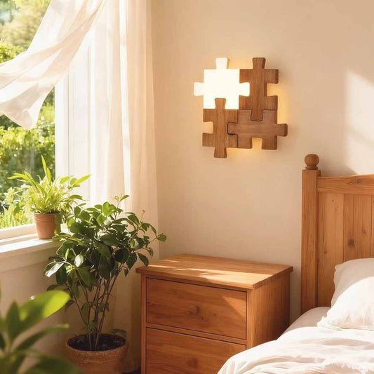 Wood Puzzle Wall Light Nordic LED