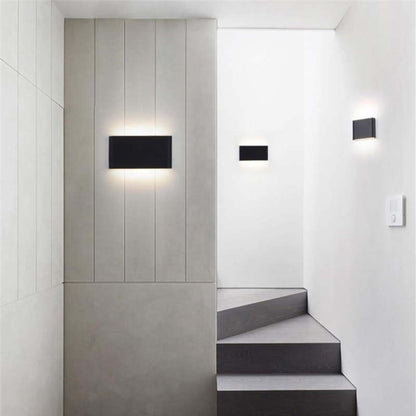 Bastro Modern Rectagulart Waterproof Outdoor Wall Lamp, Black/White