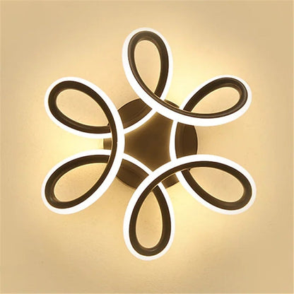 Fael Modern Flower Shape Metal Ceiling Light, Black/White, Hallway