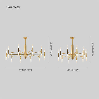 Kristy Modern Cylindrical Metal Chandelier, Gold