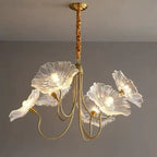 Glass Lotus Leaf Pendant Light - Artistic Floating Design for Modern Home