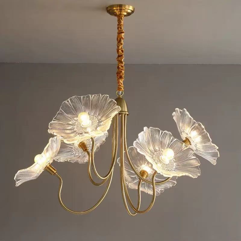 Glass Lotus Leaf Pendant Light - Artistic Floating Design for Modern Home