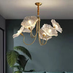 Glass Lotus Leaf Pendant Light - Artistic Floating Design for Modern Home