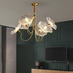 Glass Lotus Leaf Pendant Light - Artistic Floating Design for Modern Home