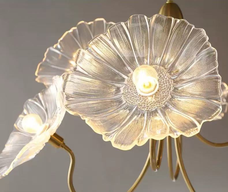 Glass Lotus Leaf Pendant Light - Artistic Floating Design for Modern Home