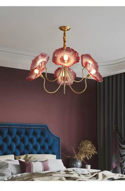 Glass Lotus Leaf Pendant Light - Artistic Floating Design for Modern Home