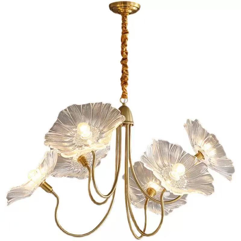 Glass Lotus Leaf Pendant Light - Artistic Floating Design for Modern Home