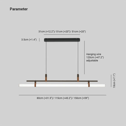 Inari Modern Linear Metal Pendant Light,Black/Gold