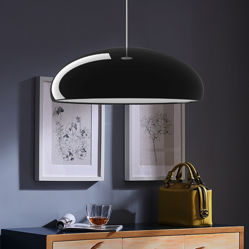 modern italian pendant light orange accent minimalist design
