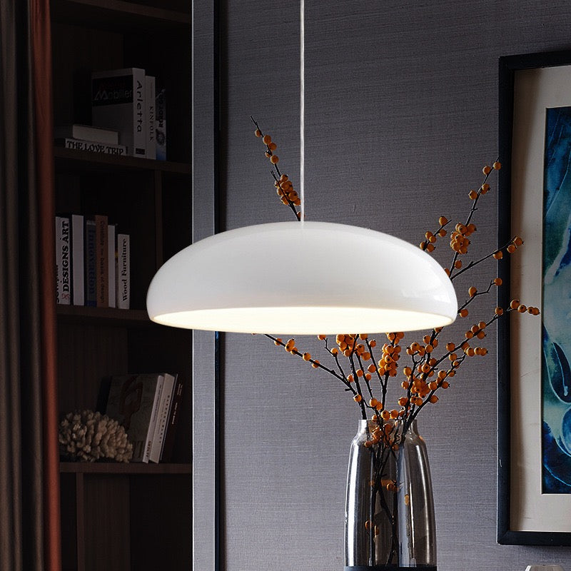 modern italian pendant light orange accent minimalist design