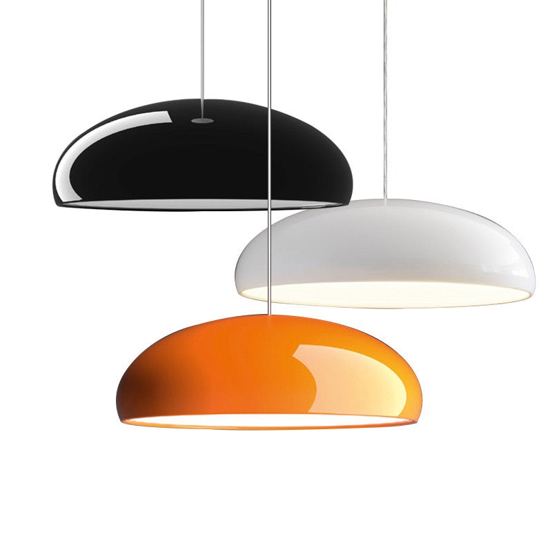 modern italian pendant light orange accent minimalist design