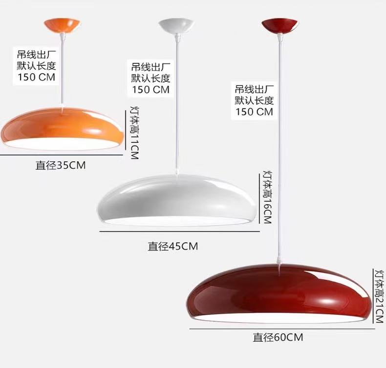 modern italian pendant light orange accent minimalist design