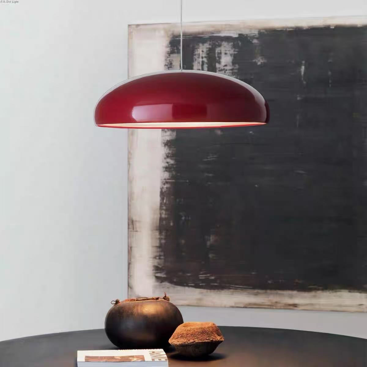 modern italian pendant light orange accent minimalist design