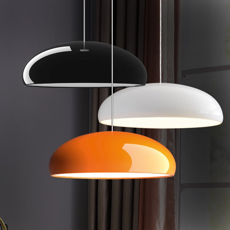 modern italian pendant light orange accent minimalist design