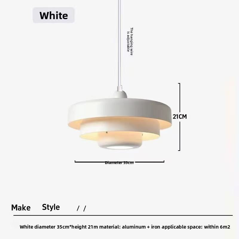 rainbow cake pendant over cafe table ambient lighting retro