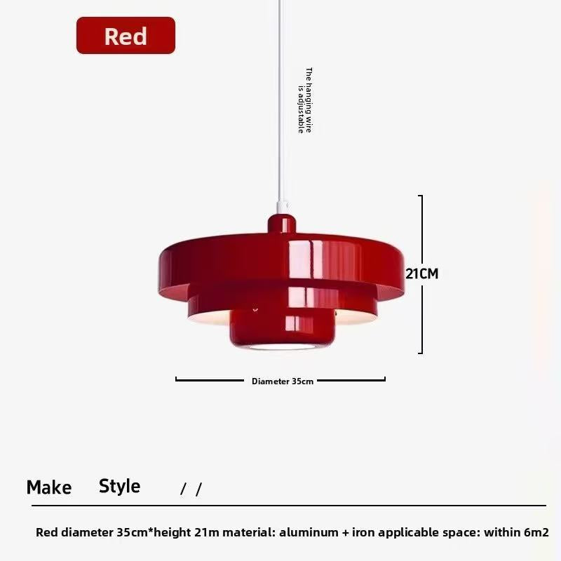 rainbow cake pendant over cafe table ambient lighting retro