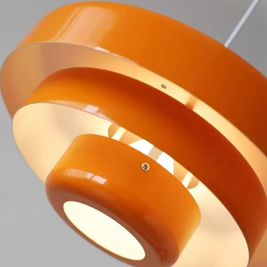 rainbow cake pendant over cafe table ambient lighting retro