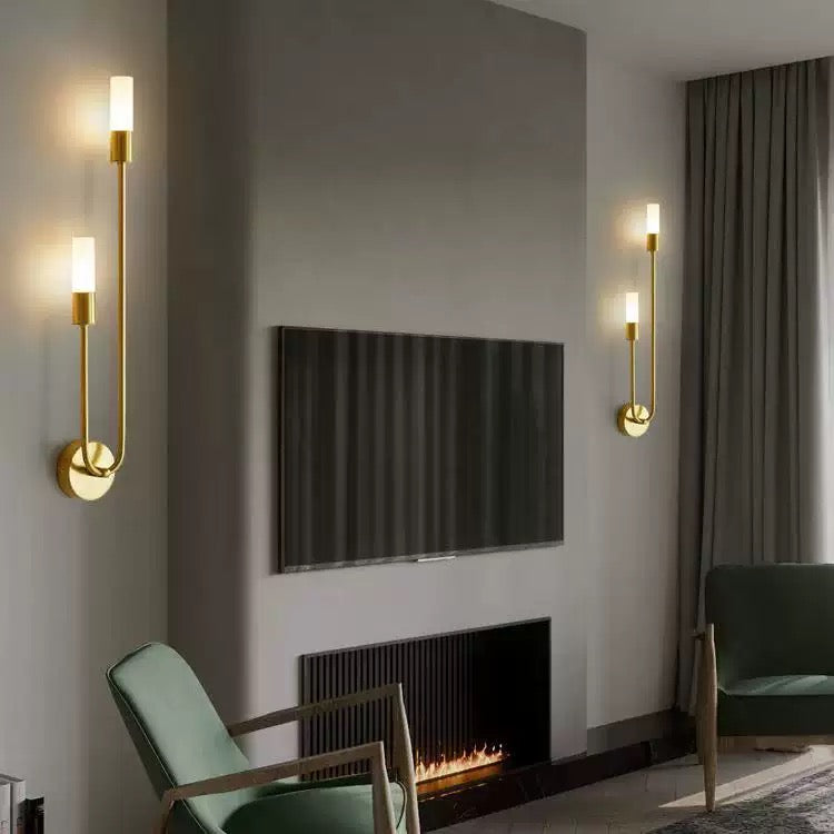 scandinavian modern linear wall sconce minimalist living room