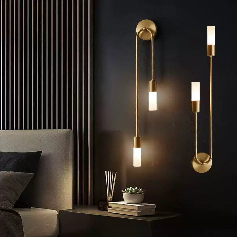 scandinavian modern linear wall sconce minimalist living room