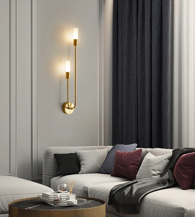 scandinavian modern linear wall sconce minimalist living room