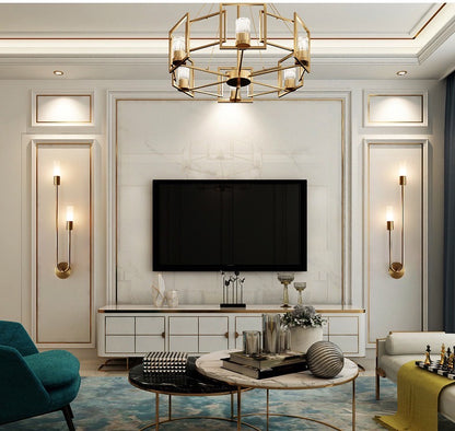 scandinavian modern linear wall sconce minimalist living room