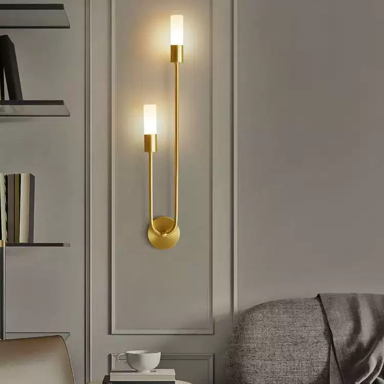 scandinavian modern linear wall sconce minimalist living room