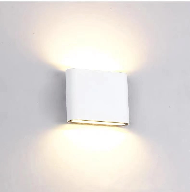 Bastro Modern Rectagulart Waterproof Outdoor Wall Lamp, Black/White